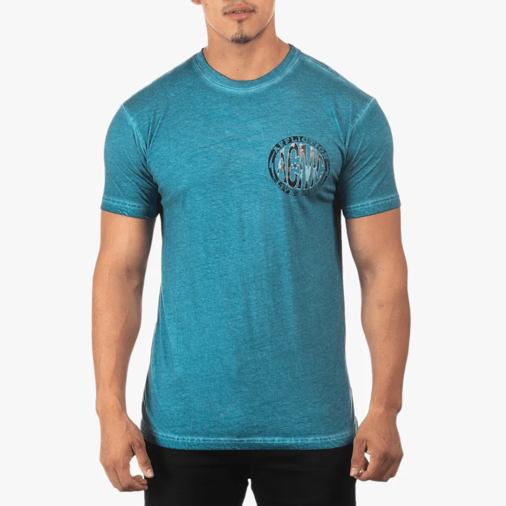 Affliction Mens Ac Speed Trials Short Sleeve Tee Blue