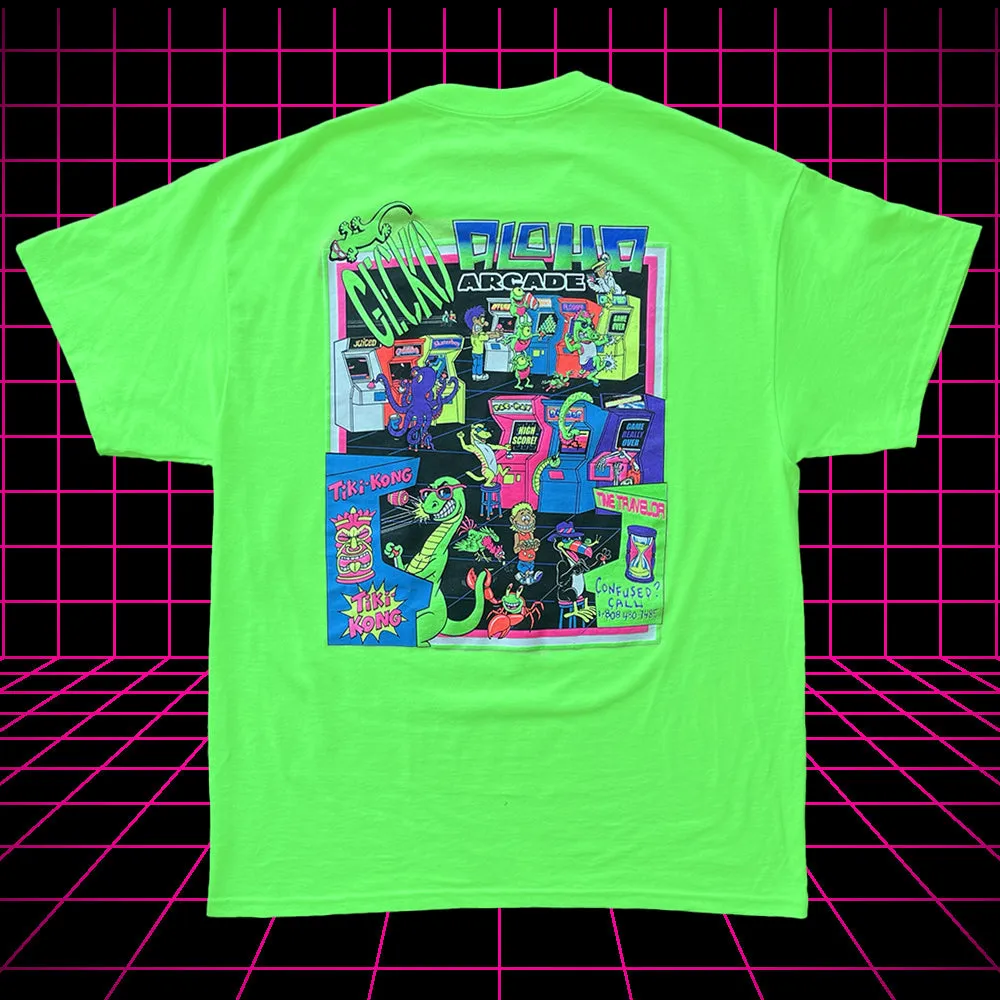 Aloha Arcade 1980s Neon Green - Gecko X Nazar 4 Limited Tee