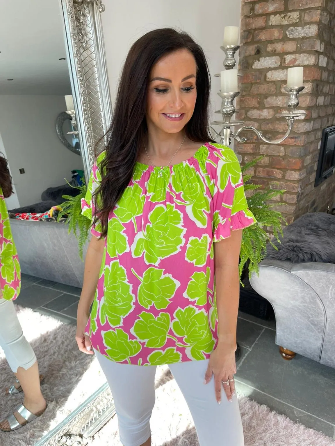 Bardot Floral Print Top Jayla