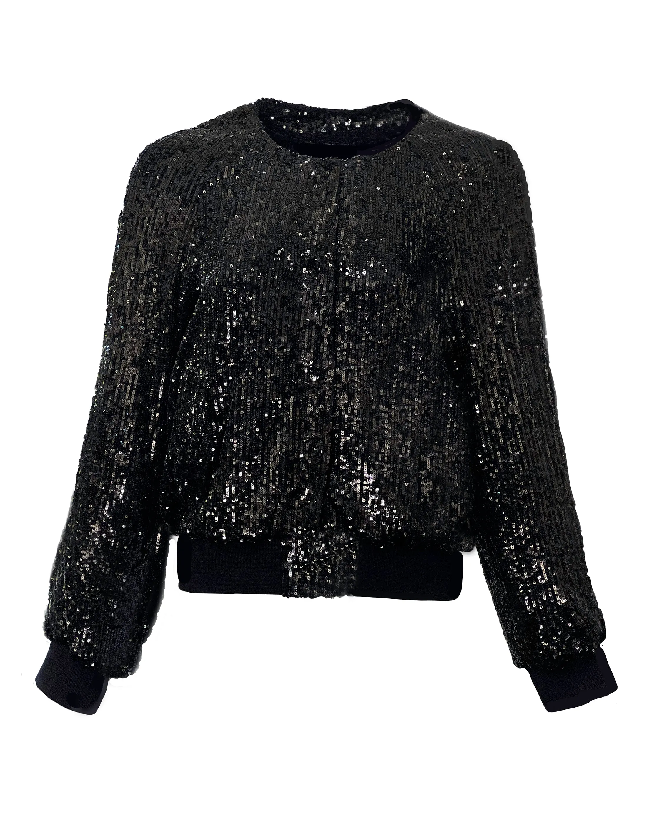 BELEN BOMBER JACKET- SEQUINED COAL