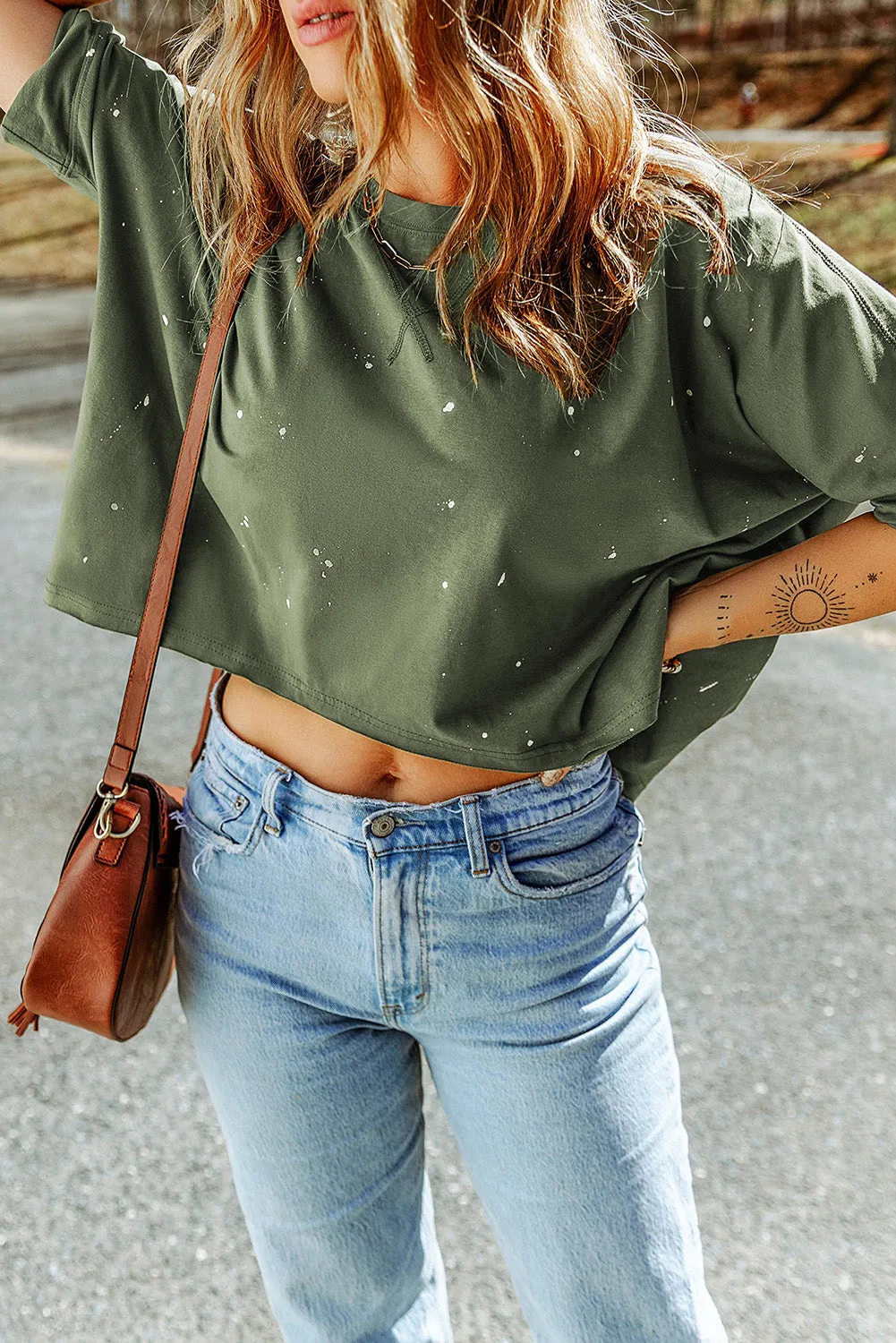 Bleached Asymmetric Hem Top