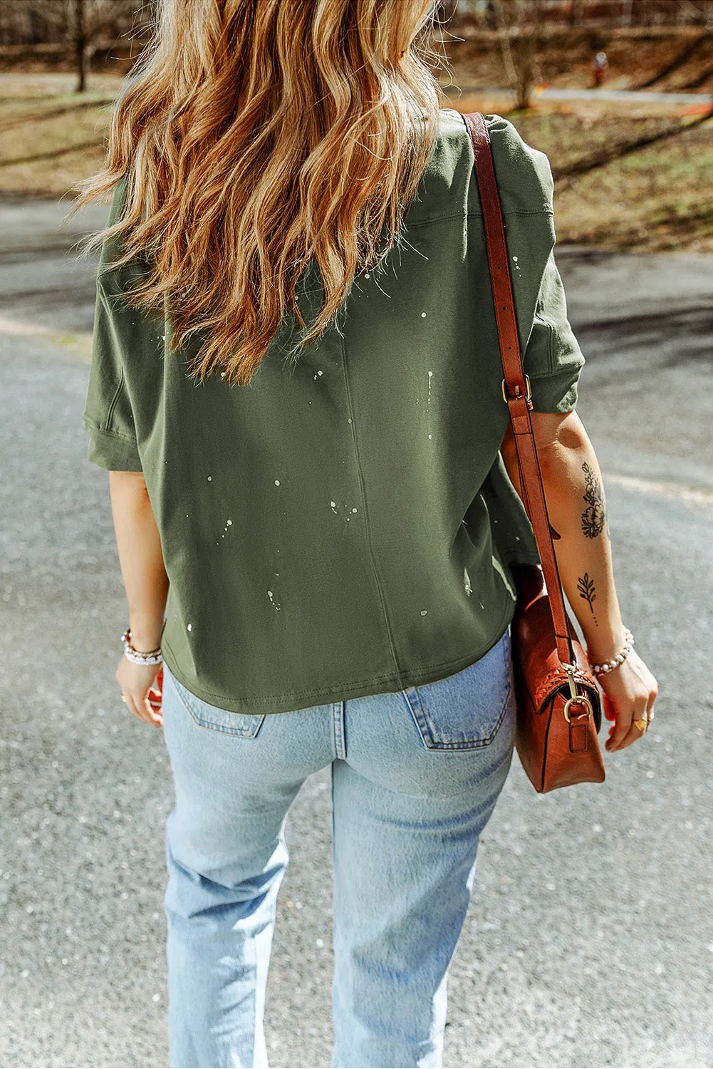 Bleached Asymmetric Hem Top