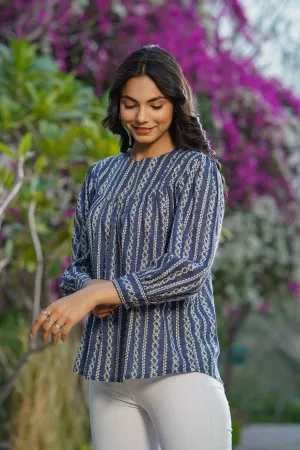 Chains on Blue Short Kurti