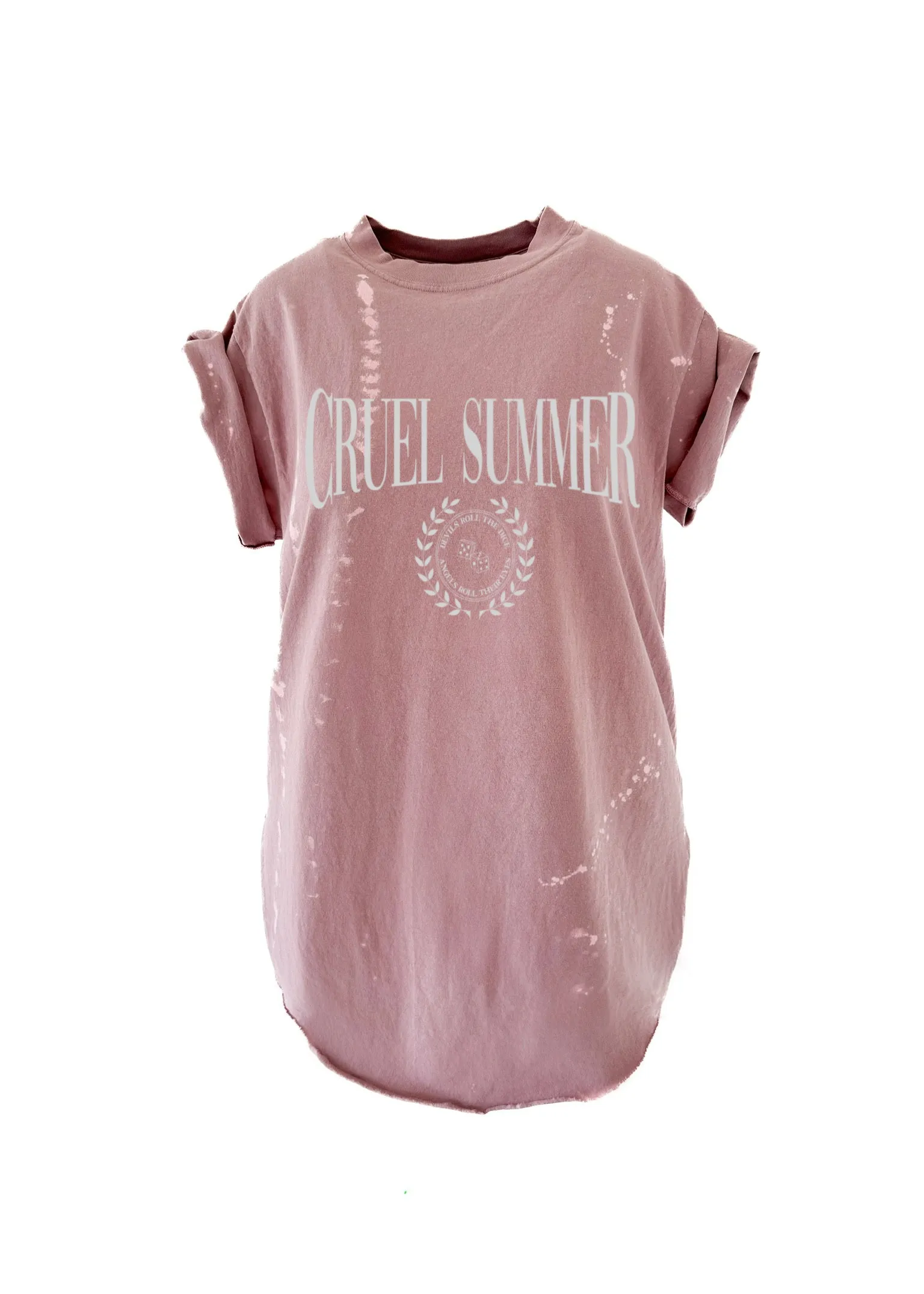 CRUEL SUMMER BLEACHED OUT SIDE SLIT TEE