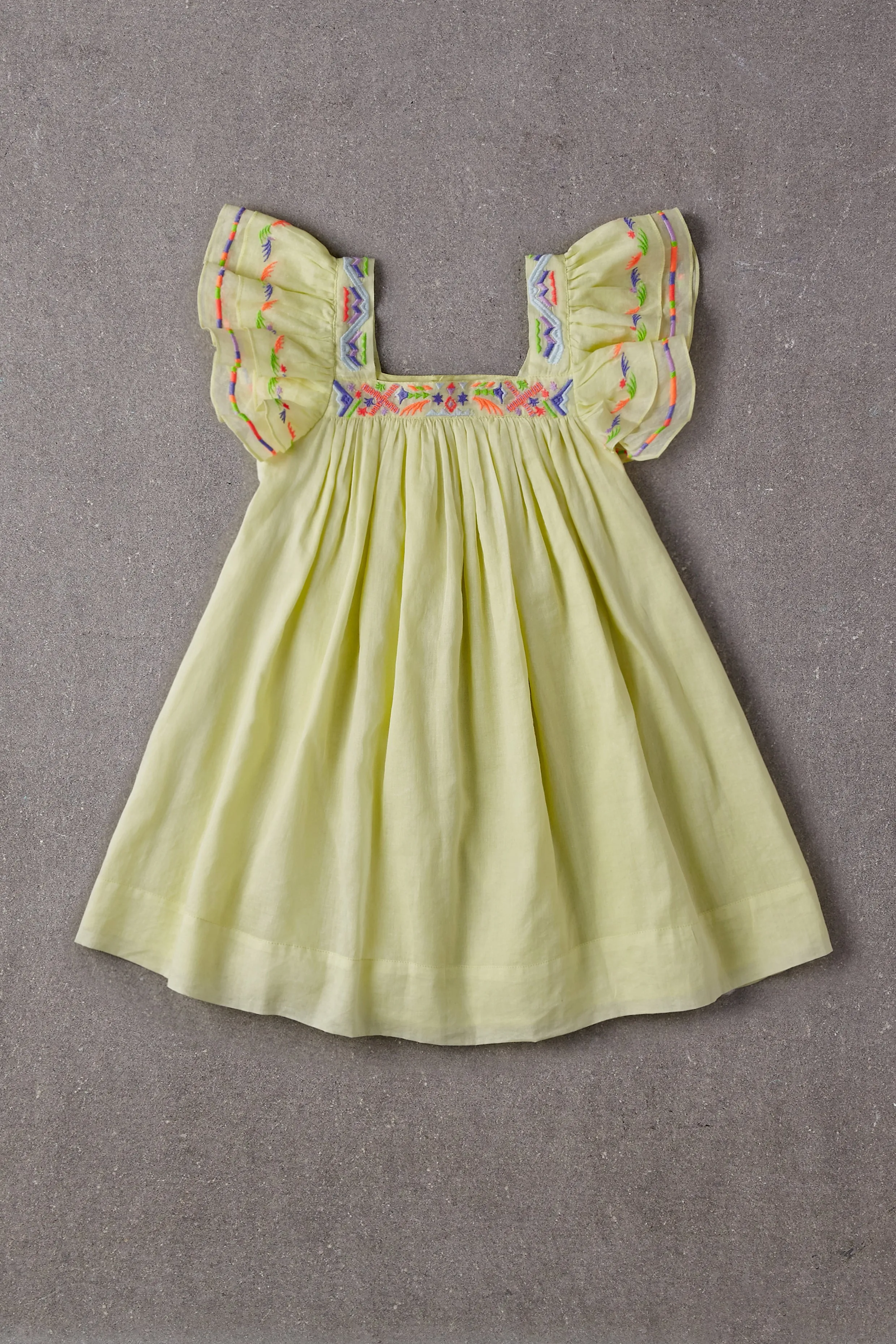 Girls Dress Nellystella Chloe - Lemon Sour