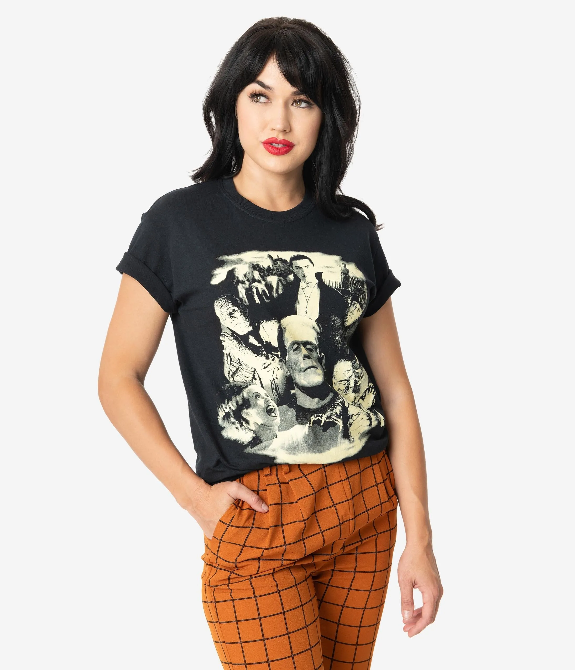 Glow In The Dark Universal Studios Monsters Collage Unisex Tee