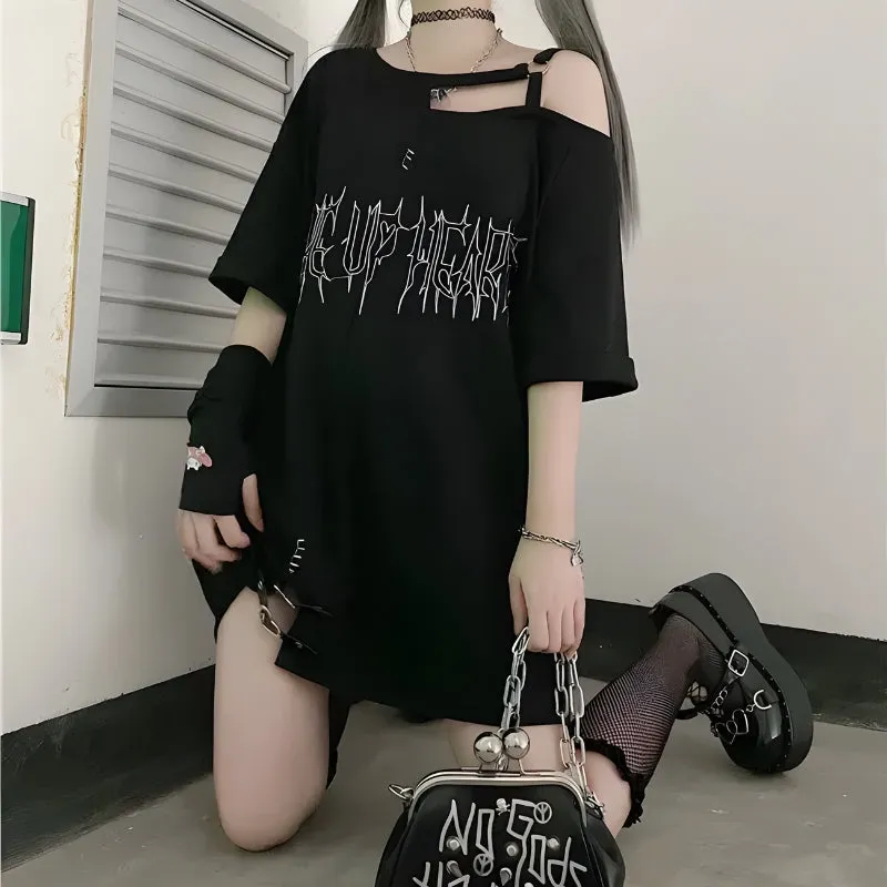 Grunge Make Up Heart Long Tee