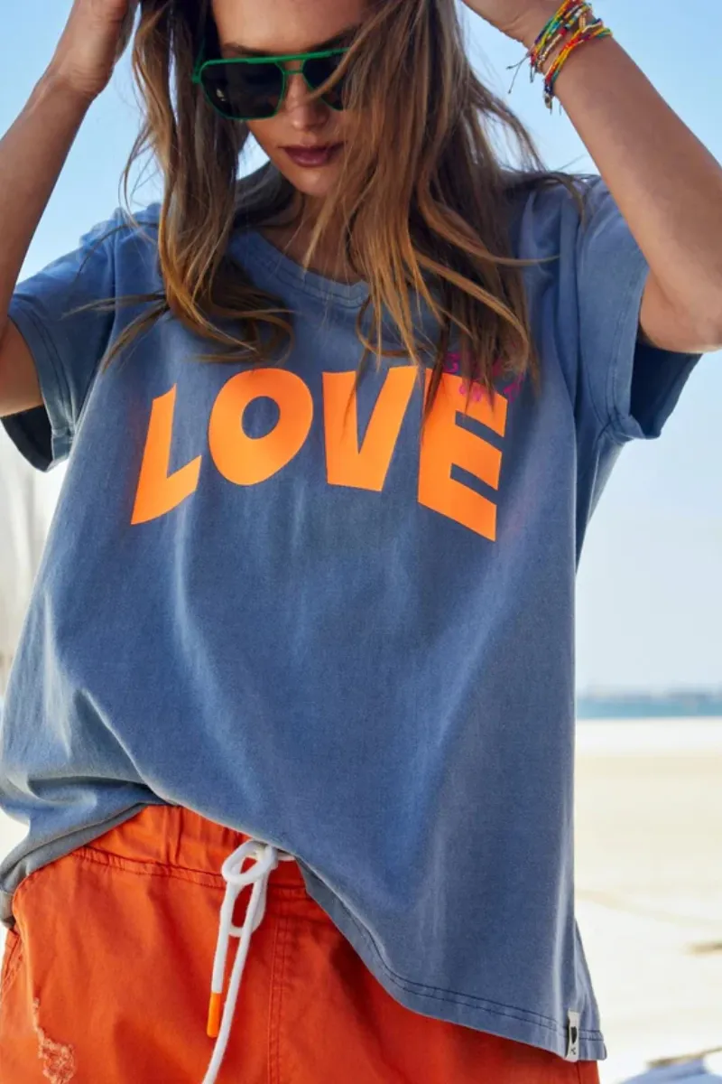 Hammill & Co Vintage Wash Navy Love Tee