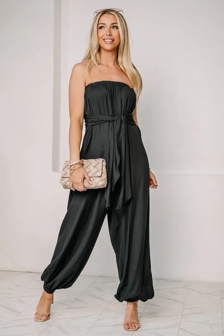 Here For Fun Front Tie Jumpsuit