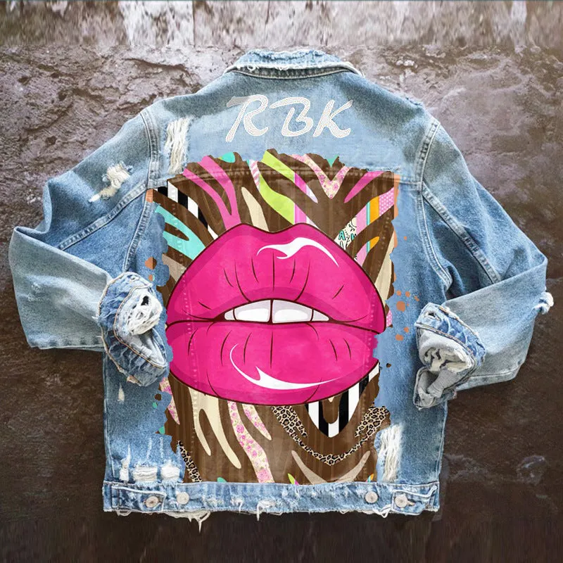 Hip Hop Loose Denim Lapel Jacket