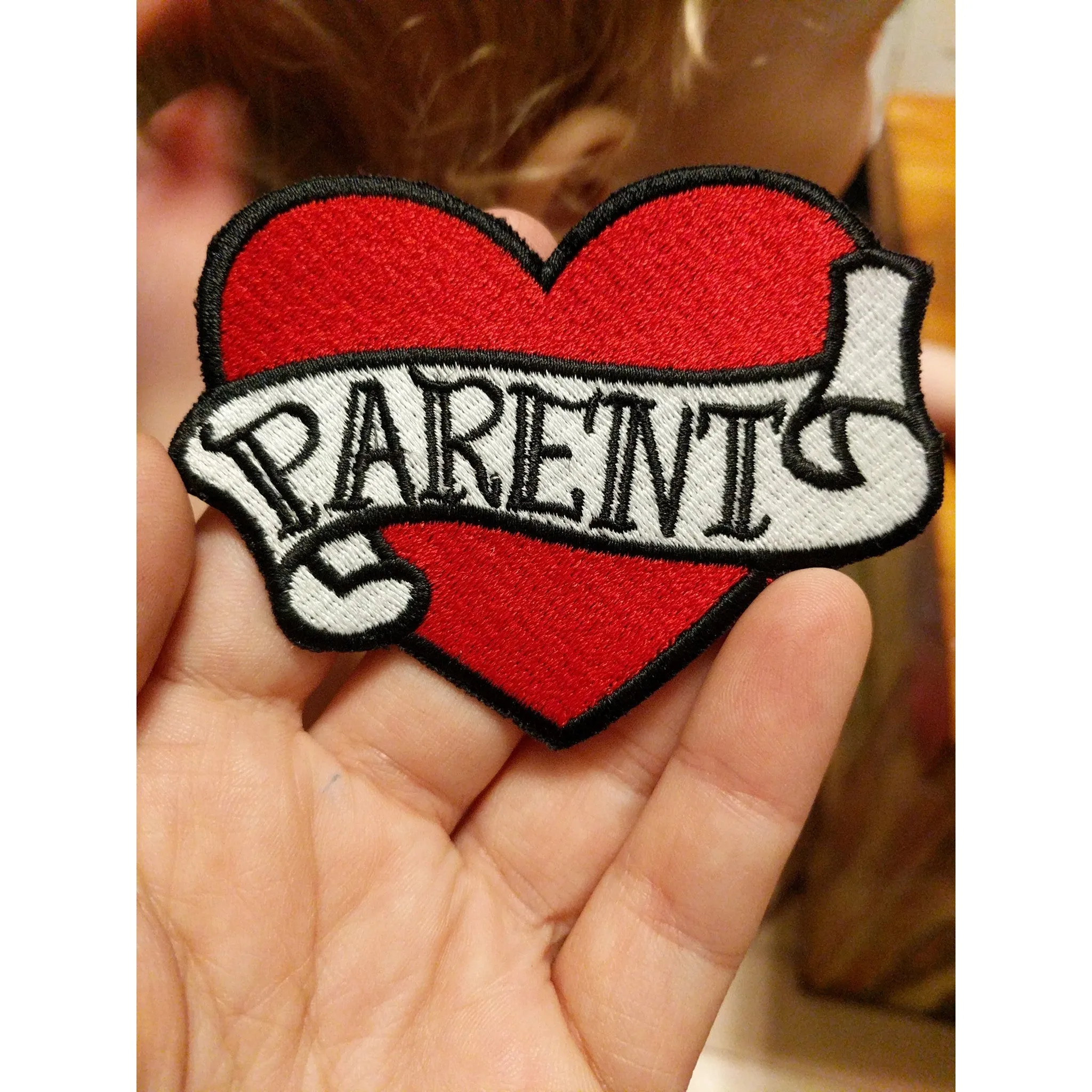 I Love My Parents Heart Tattoo Patches