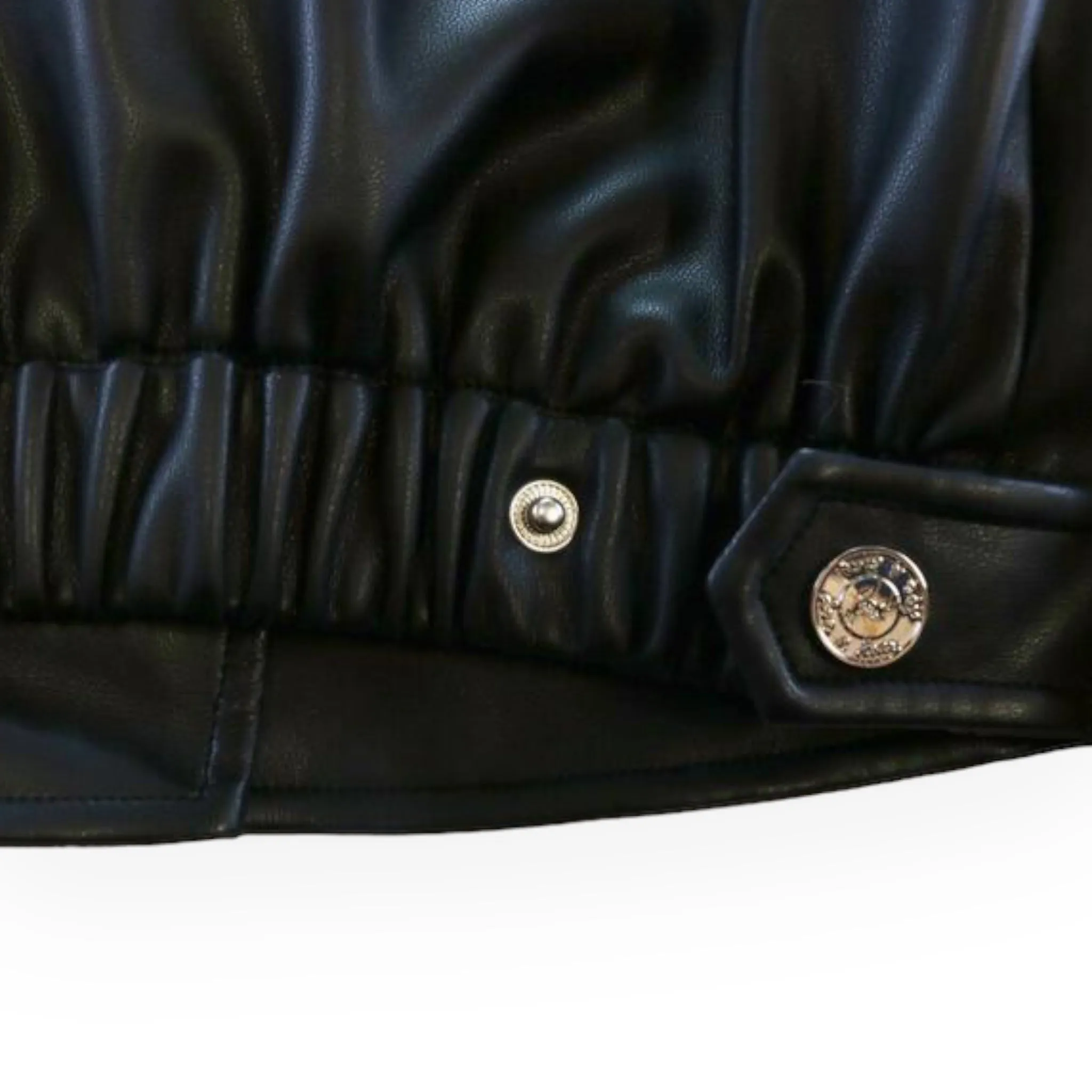 Lantern Slv Leather Jacket - Black