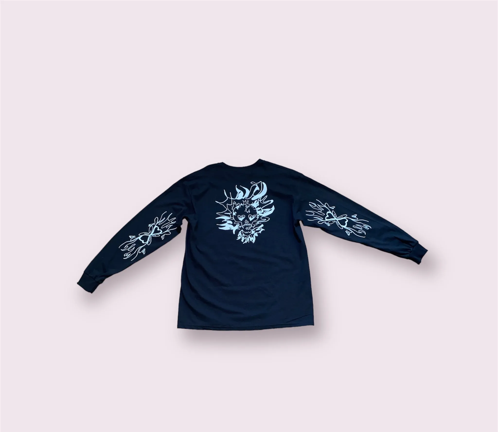 Long sleeve "skull on fire" tee