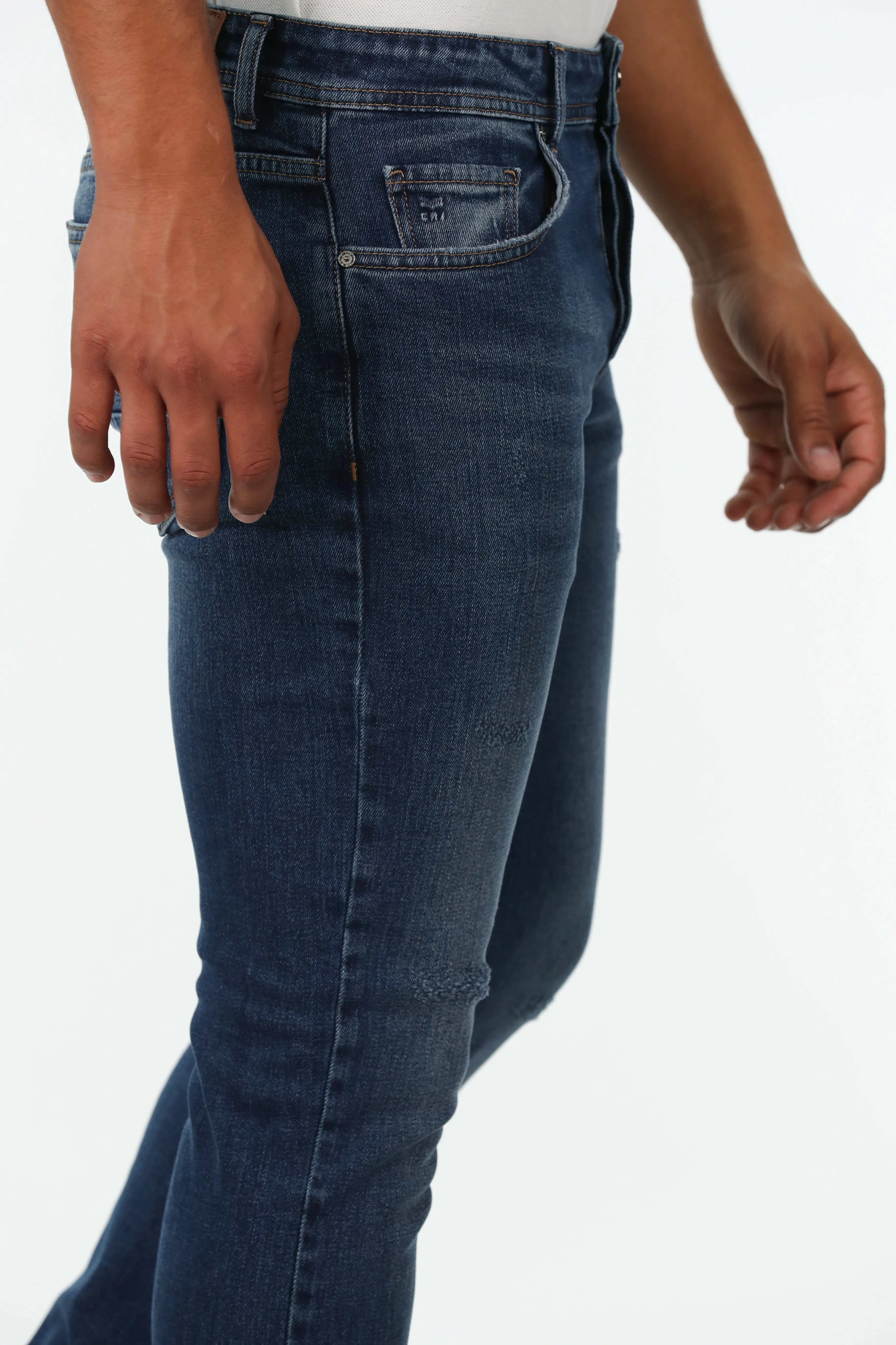 Medium Blue Slim Straight Jeans