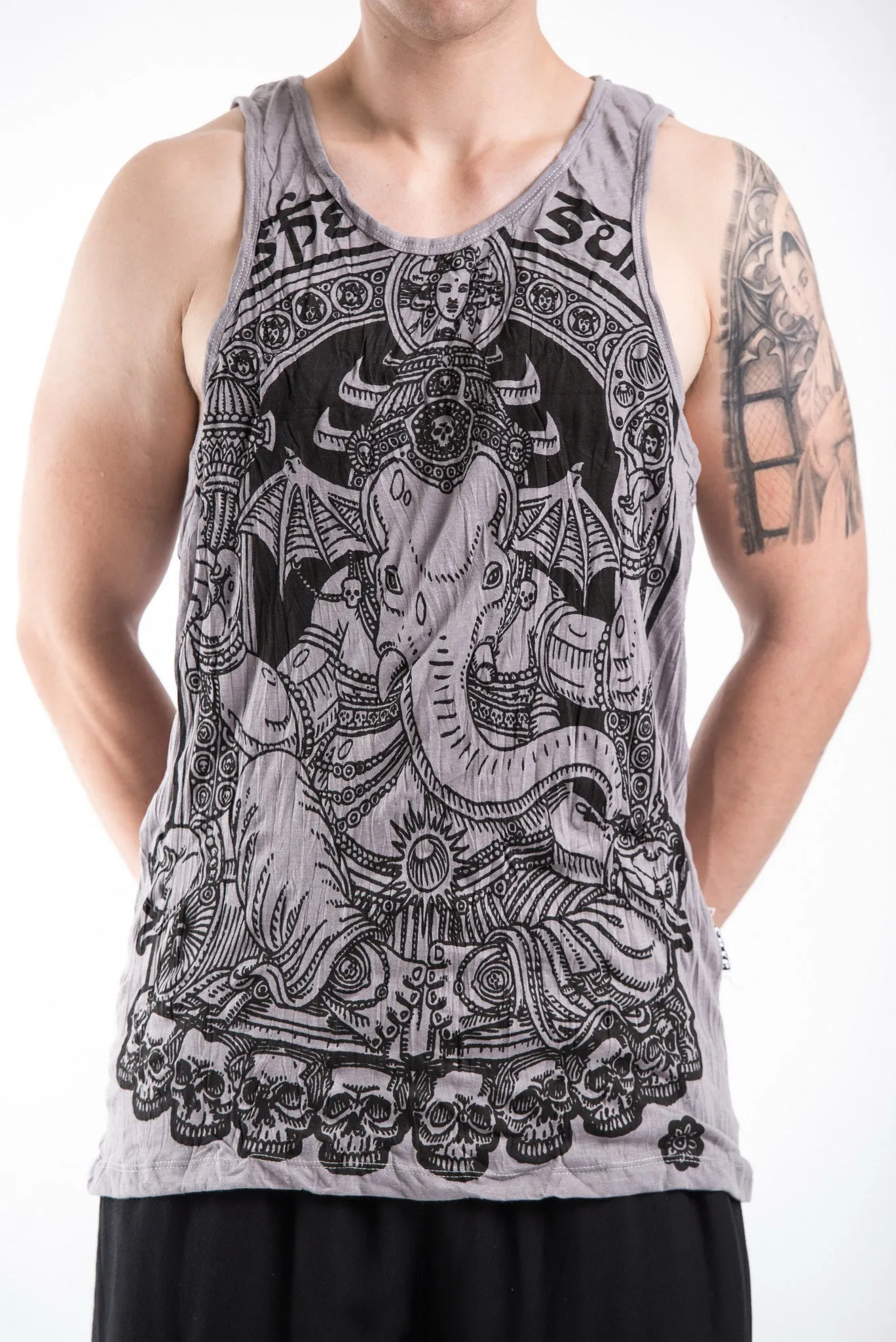 Mens Batman Ganesh Tank Top in Gray