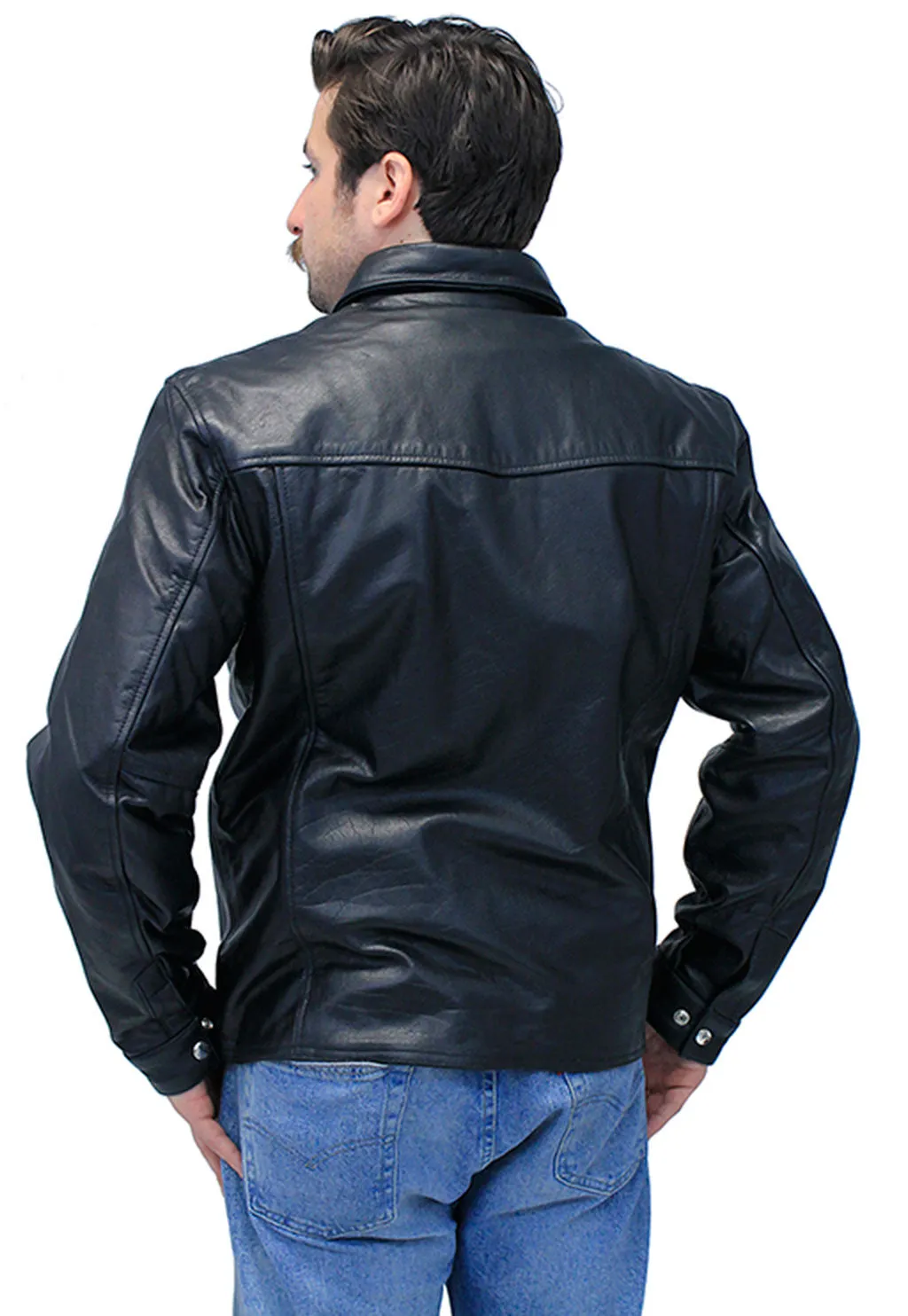 Men's Classic Black Leather Rebel Jacket #M6926GZK