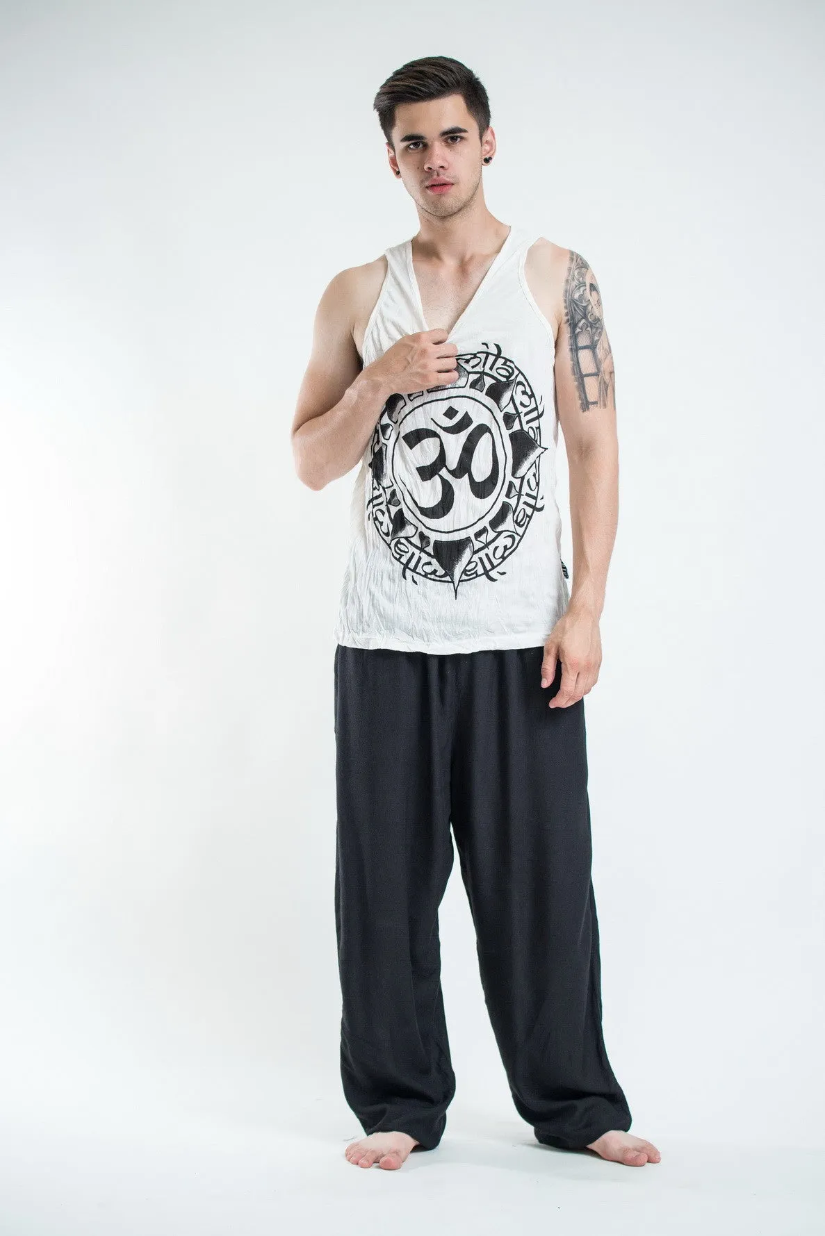 Mens Infinitee Om Tank Top in White