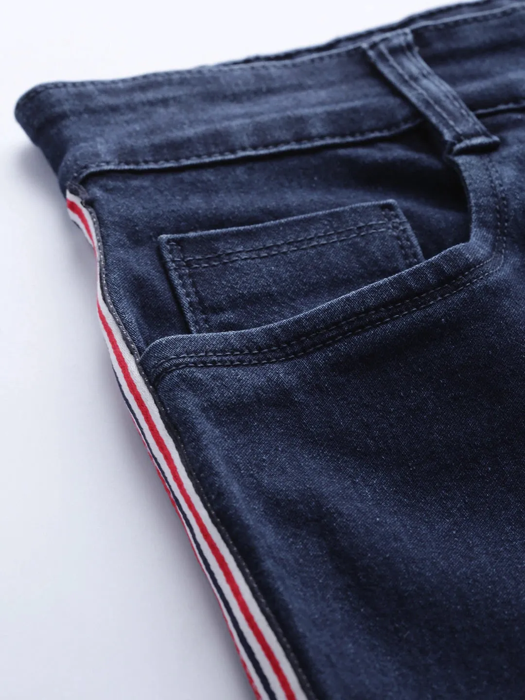 Navy Side Tape Basic Jeans