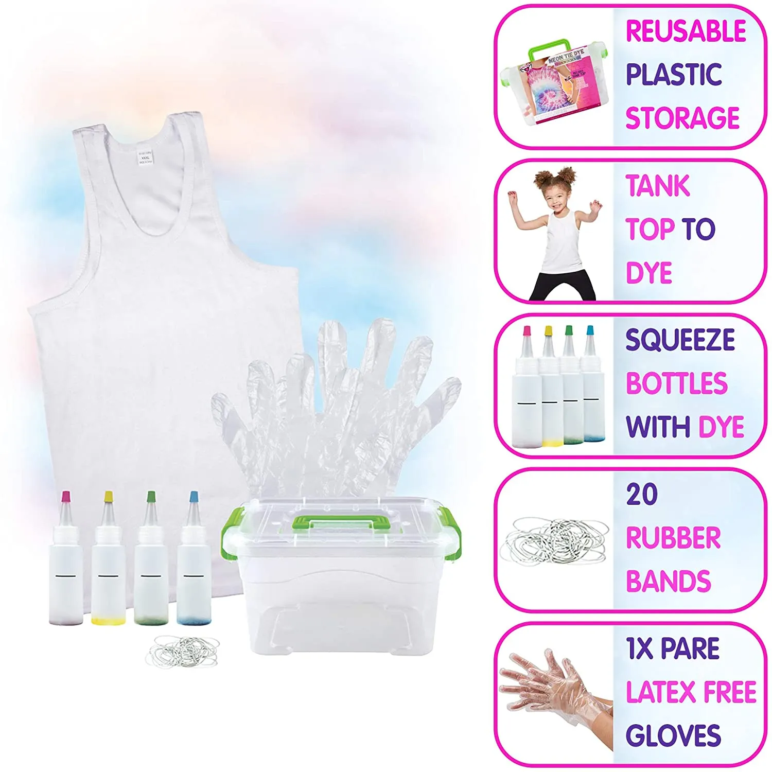 Neon Tie Dye Fashion Design Kit