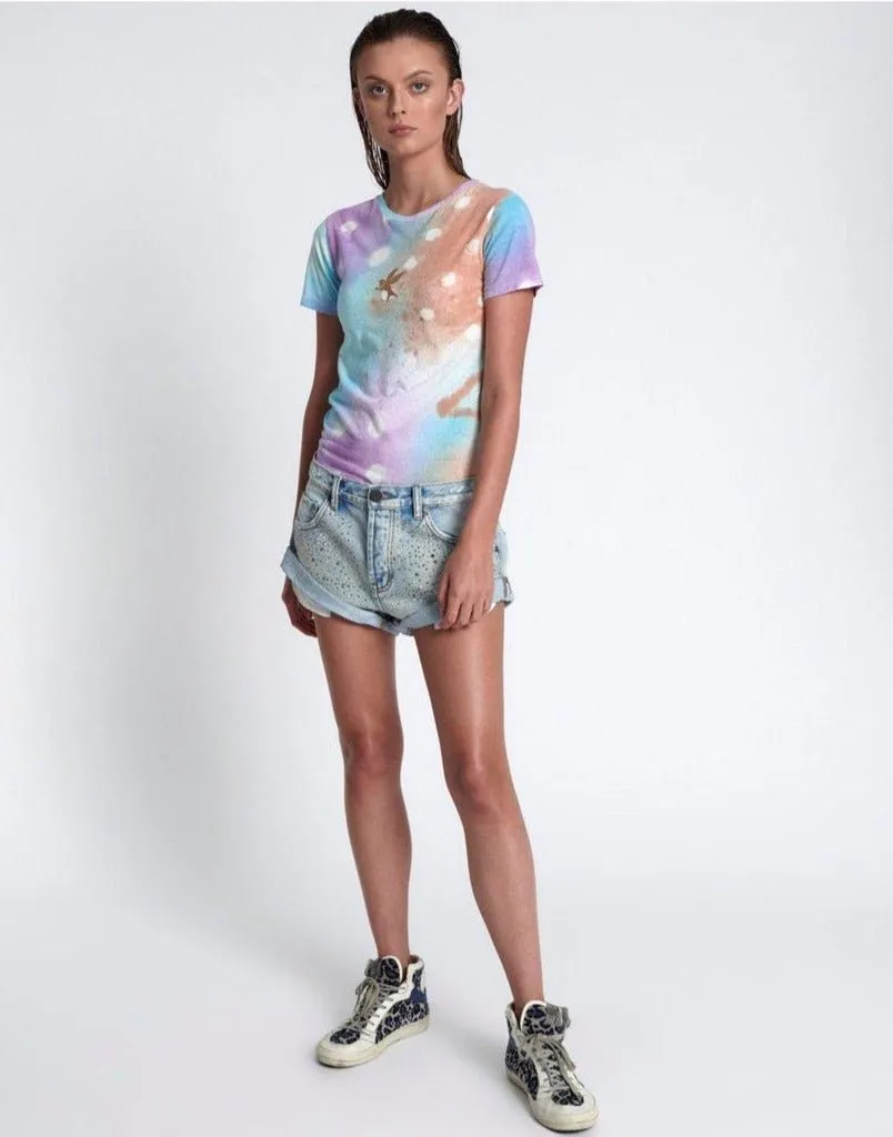 One Teaspoon Graffiti Tie Dye Organic Fitted Tee