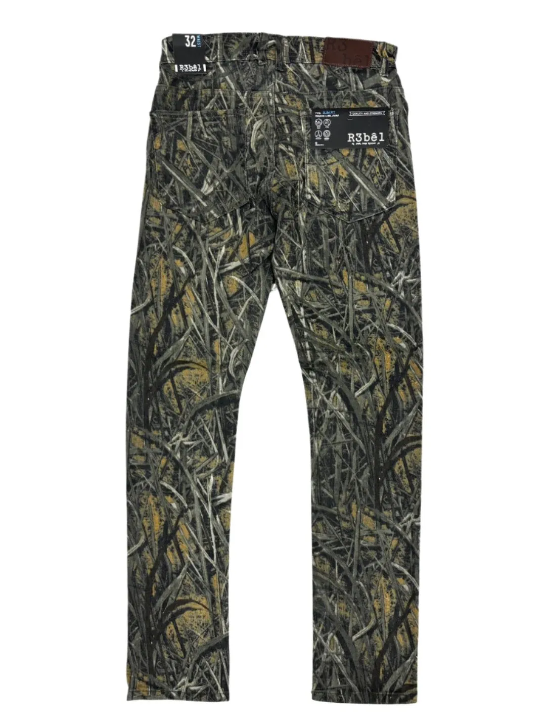 R3BEL Straight Camo Pattern Pants