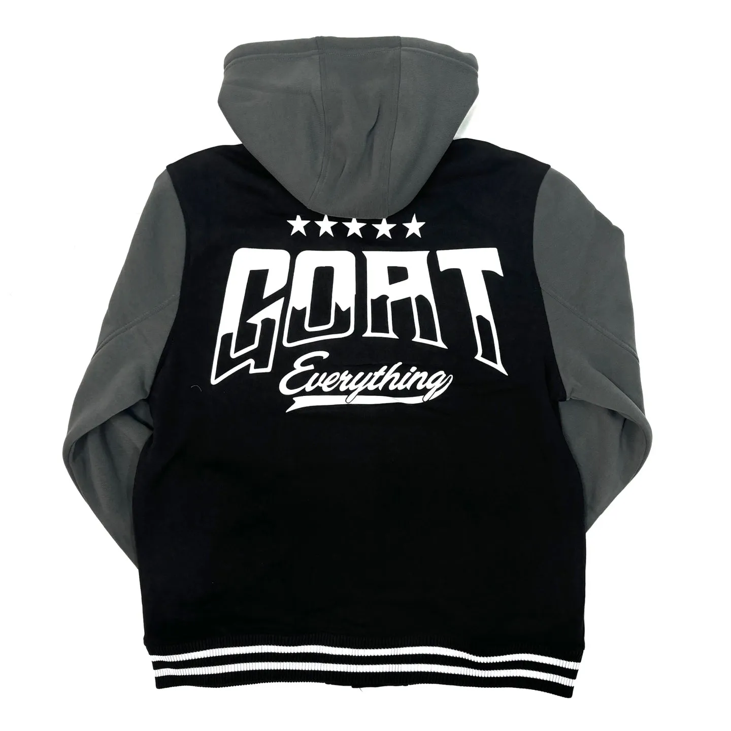 REBEL MINDS GOAT Everything Graphic Varsity Hoodie Jacket