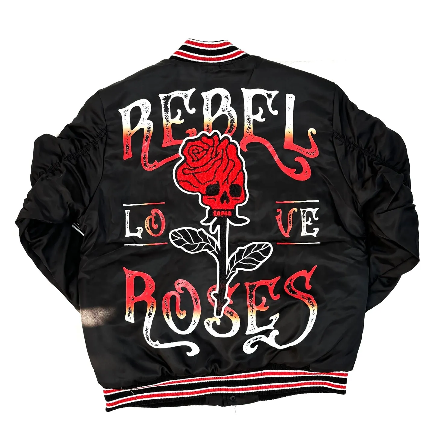 REBEL MINDS Rebel Roses Varsity Jacket