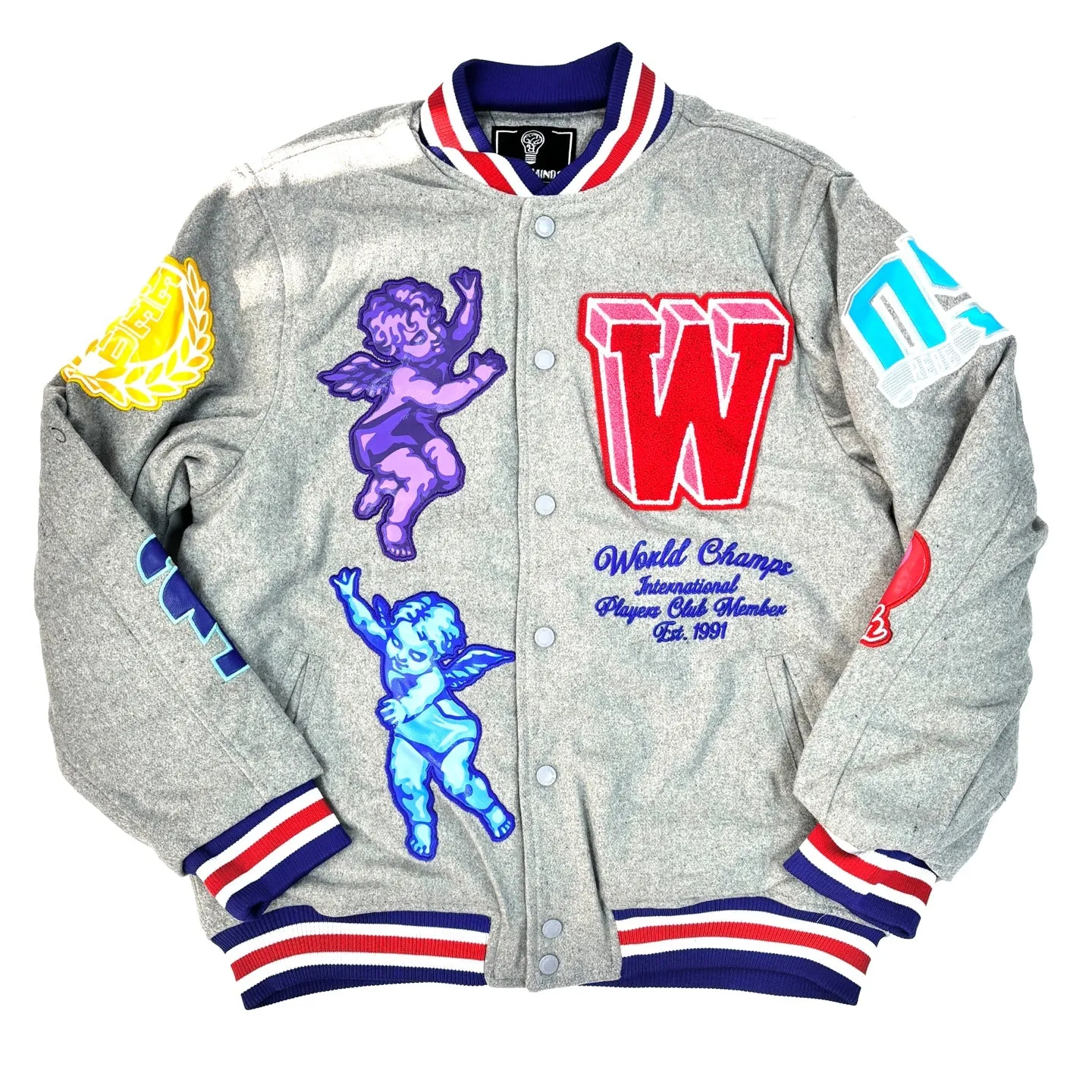 REBEL MINDS World Champs Graphic Varsity Jacket