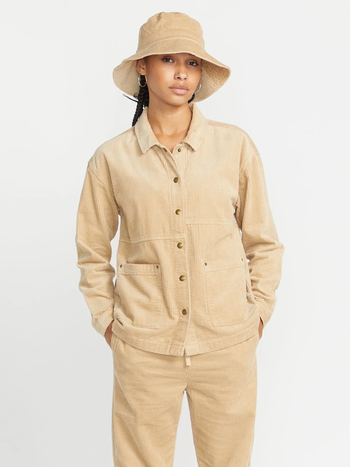 Stone Street Corduroy Shacket - Khaki