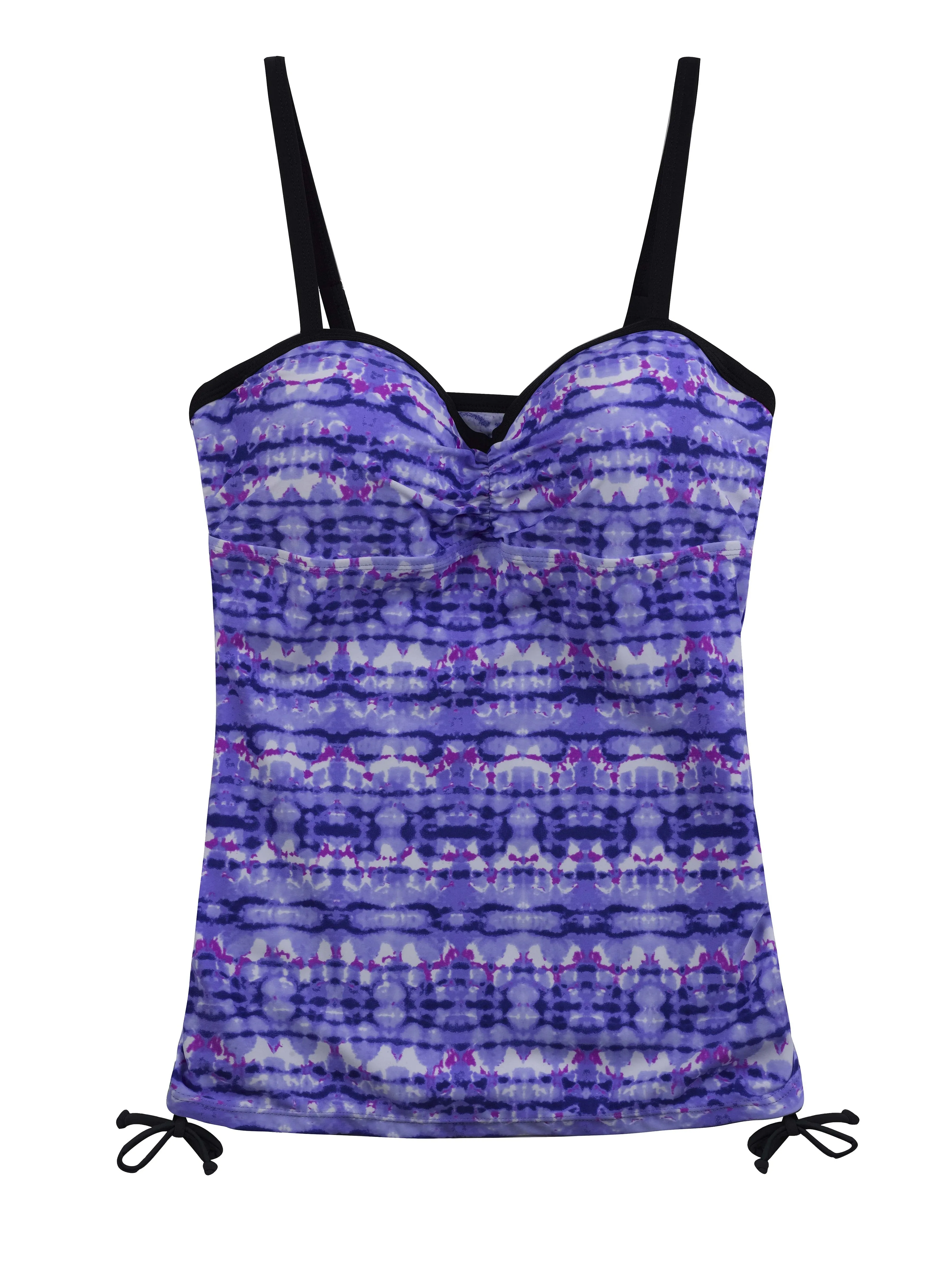 Tie Dye Batik Adjustable Side Bandeaux Tankini Top