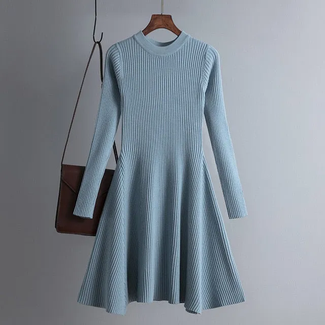 Trendy Mini Knitted Sweater Dress