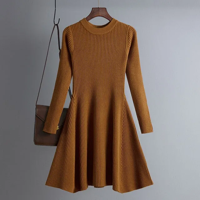 Trendy Mini Knitted Sweater Dress