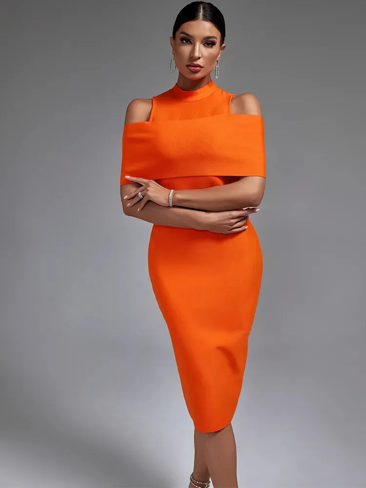 Trendy Off The Shoulder Orange Formal Dress