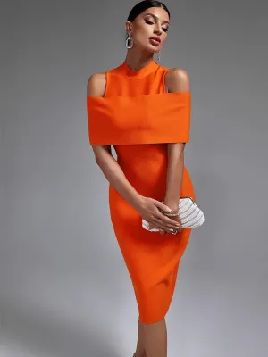 Trendy Off The Shoulder Orange Formal Dress