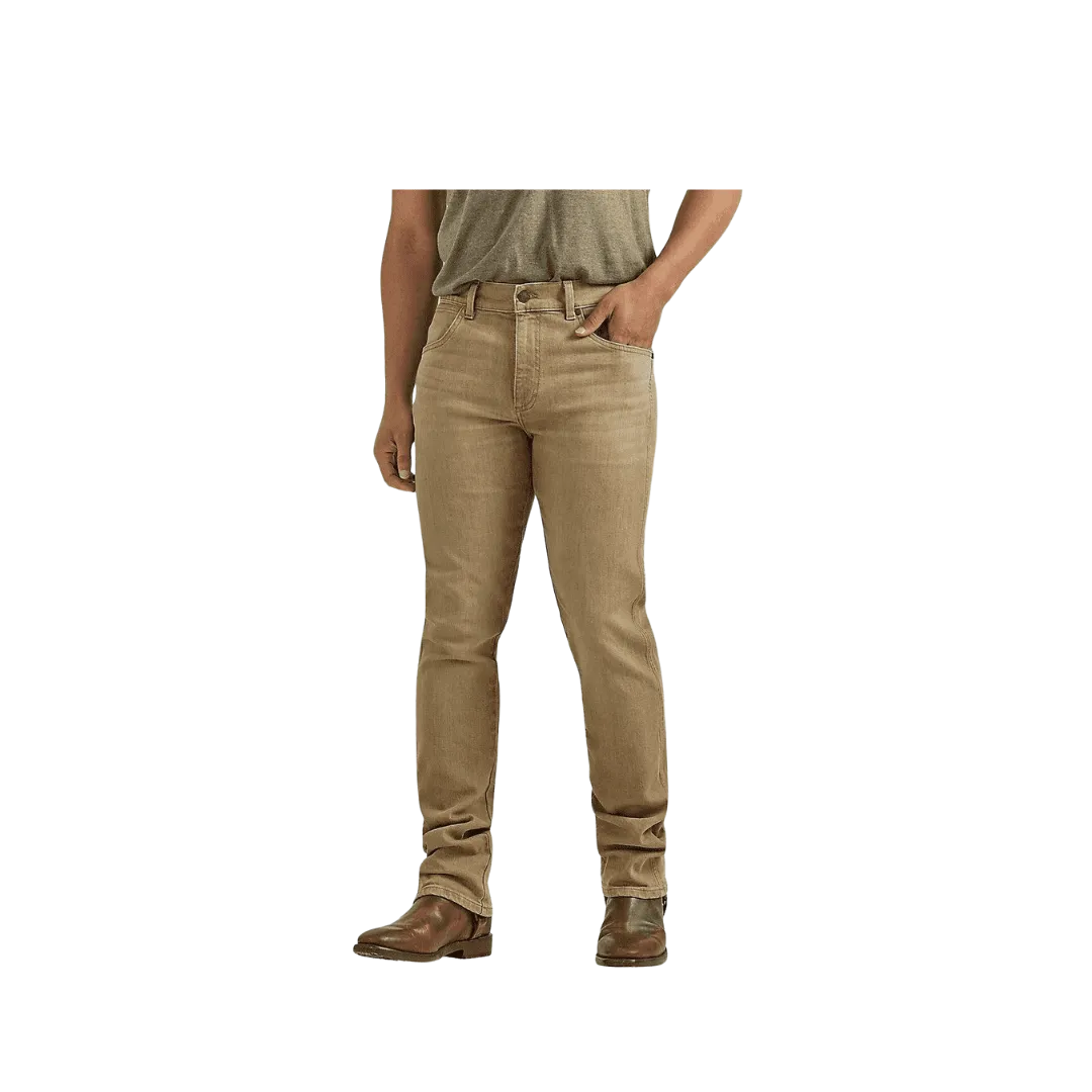 Wrangler Men's Retro Slim Straight Saddle Tan Jeans